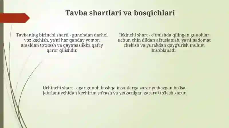 Gʻazzoliyning "Tavba asari asosida din va axloq mavzusida taqdimot 4