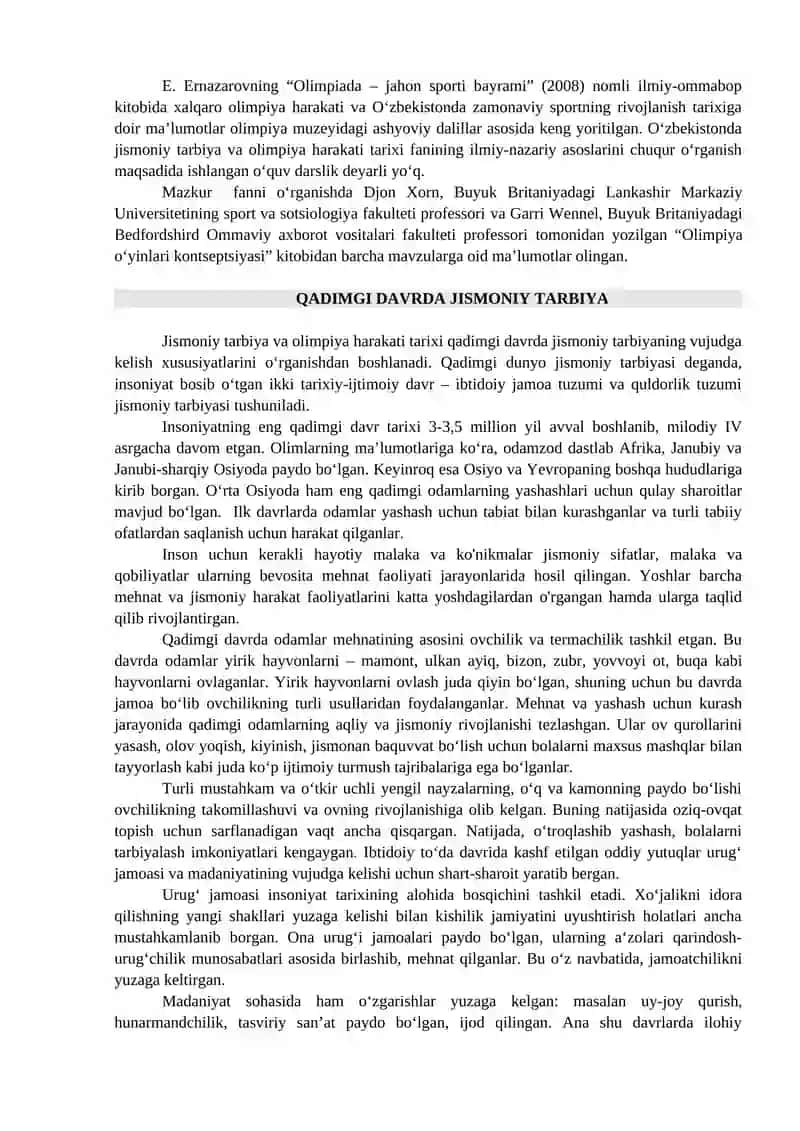 JISMONIY TARBIYA VA OLIMPIYA HARAKATI TARIXI FANIGA 4