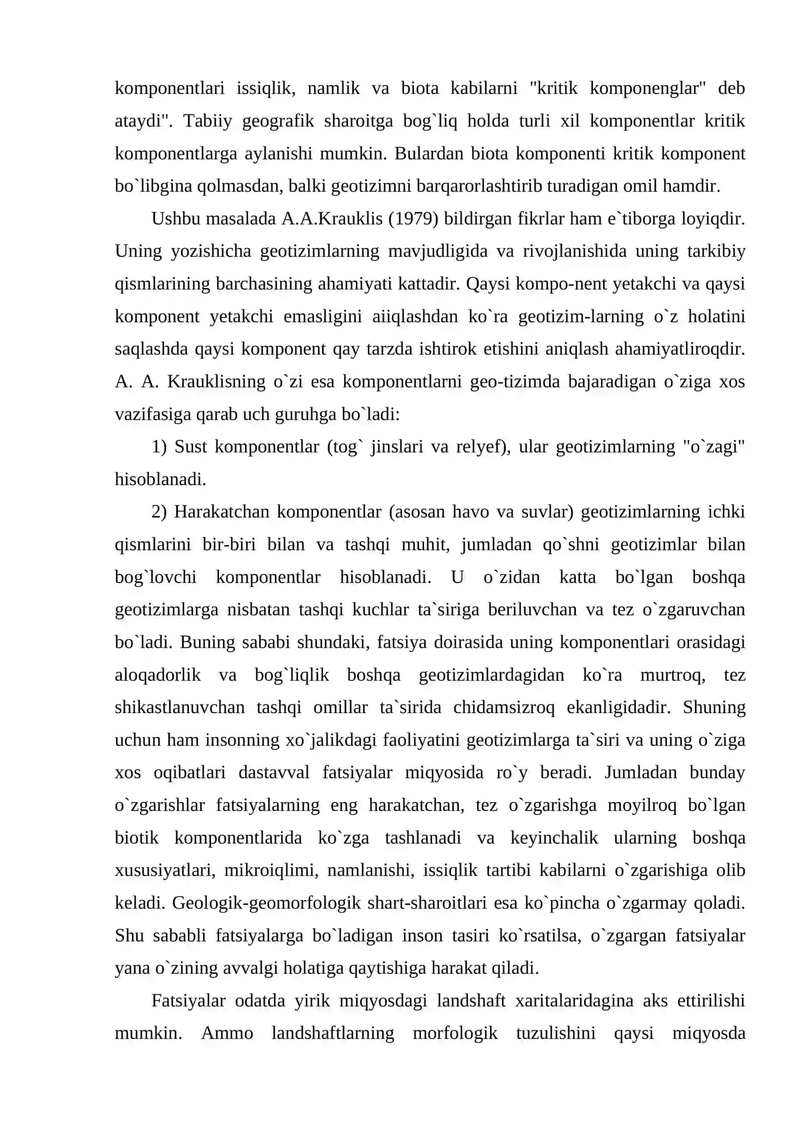 Landshaft komponentlari va landshaft hosil qiluvchi omillar 4