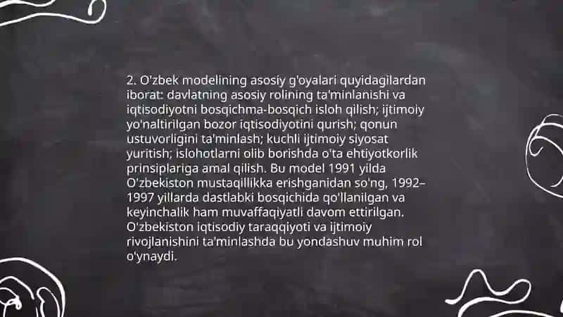 Bozor iqtisodiyotiga o'tishning o'zbek modeli 4