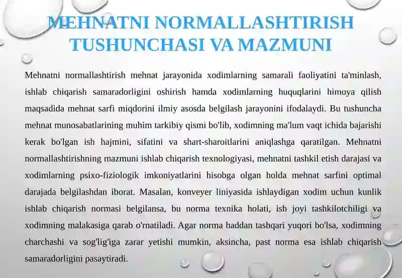 Mehnatni normallashtirish 4