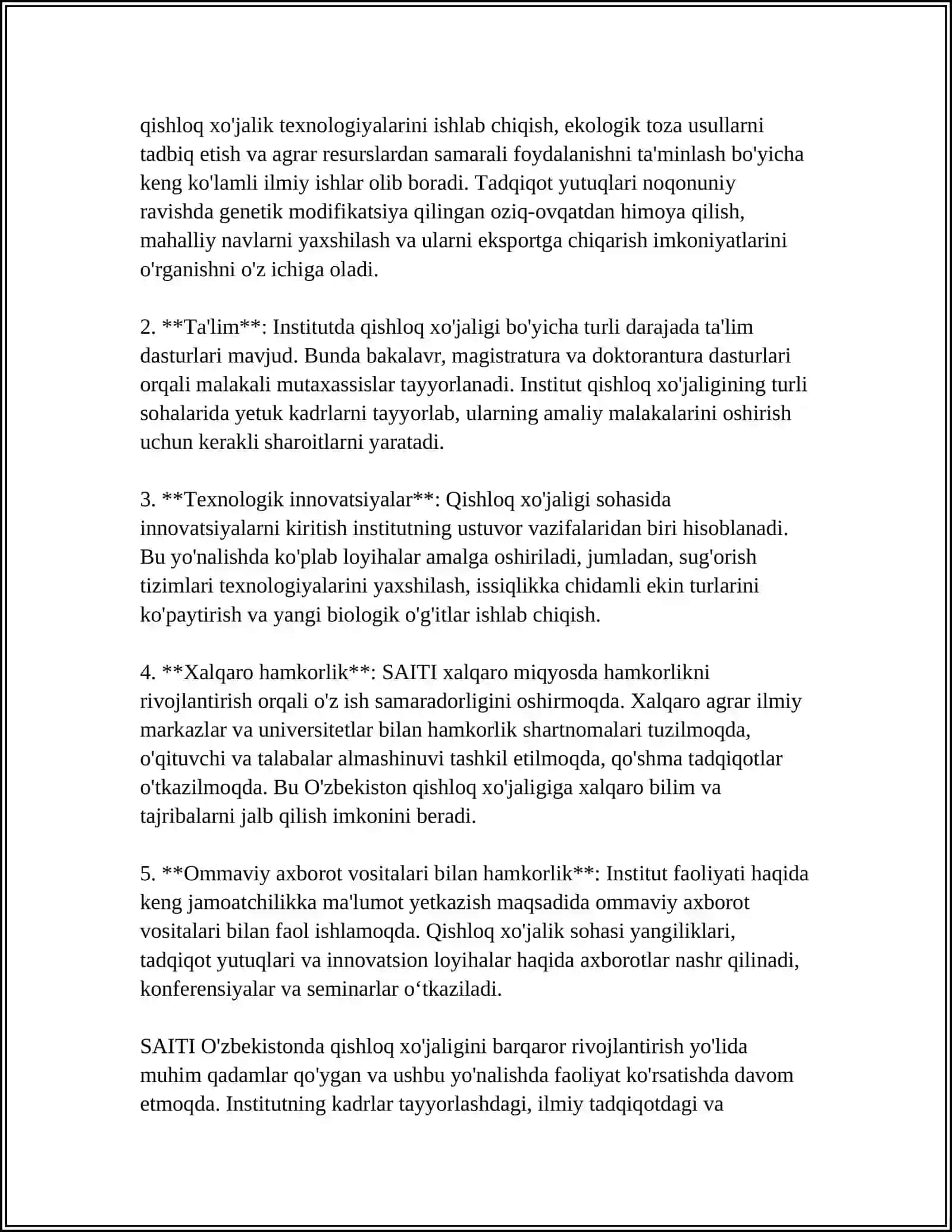 Samarqand Agro Innovatsiyalar va Tadqiqotlar Instituti 4