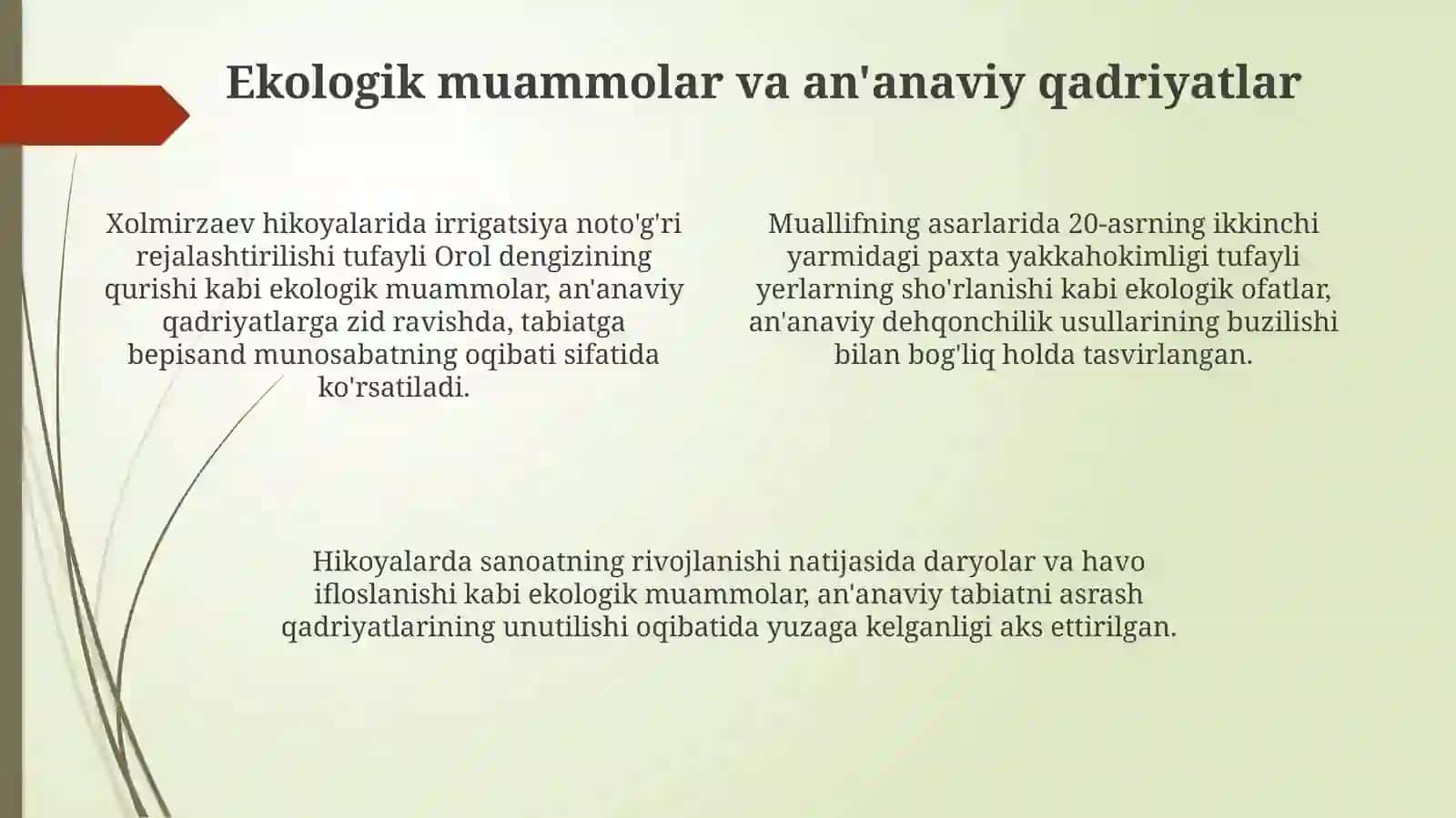 Shukur Xolmirzayev hikoyalarida tabiat va inson munosabati 4
