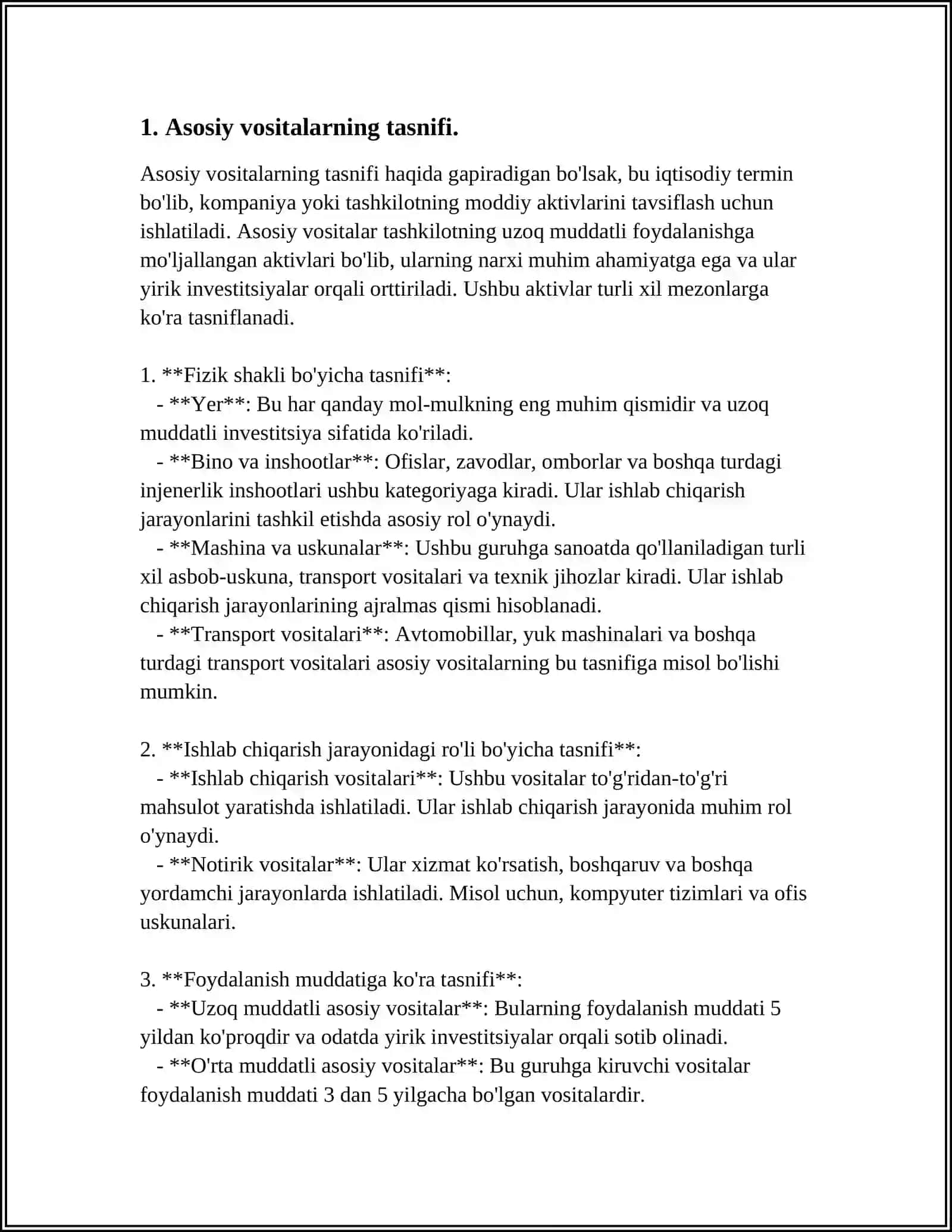 ASOSIY VOSITALARNI KORXONAGA KELIB TUSHISHINI HISOBGA OLISH 4