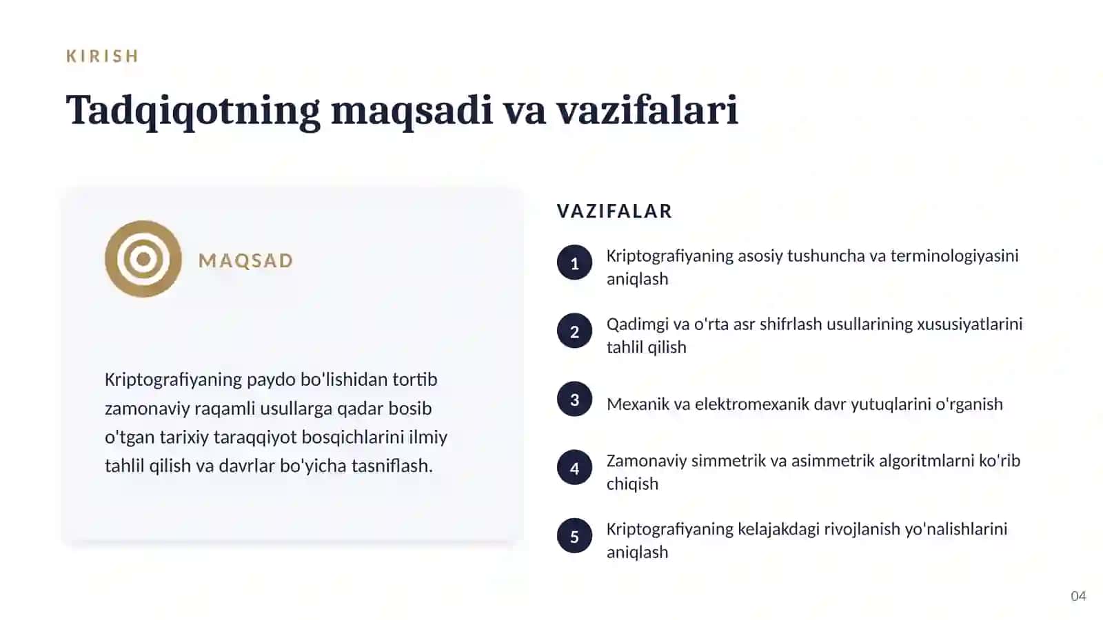 KRIPTOGRAFIYA TARIXI VA TURLI DAVRLARGA OID SHIFRLASH USULLARI 4