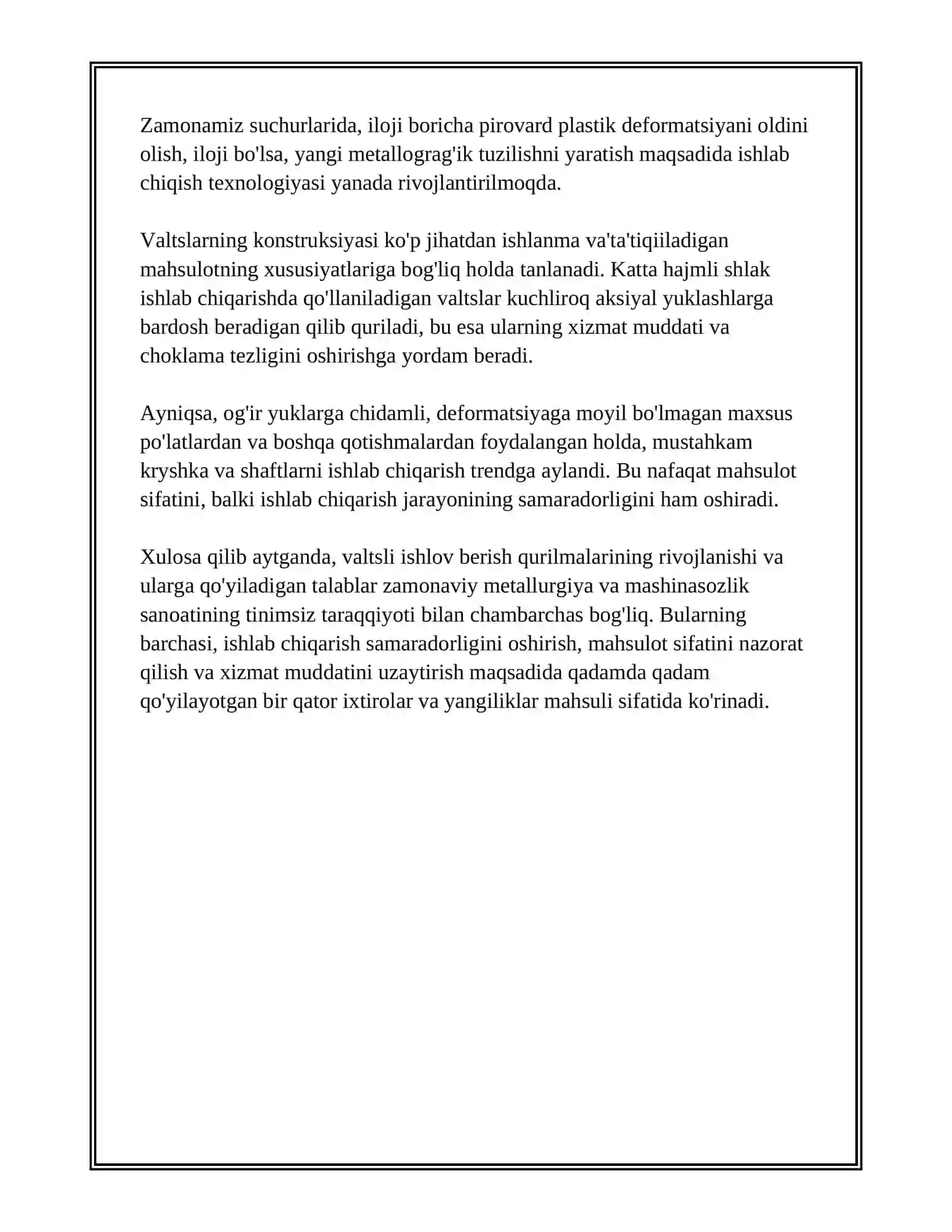 ISHCHI ORGANI VALTSALI QURULMALARNING. ICHOVLARGA ISHLOV BERISH QURULMALARI 4
