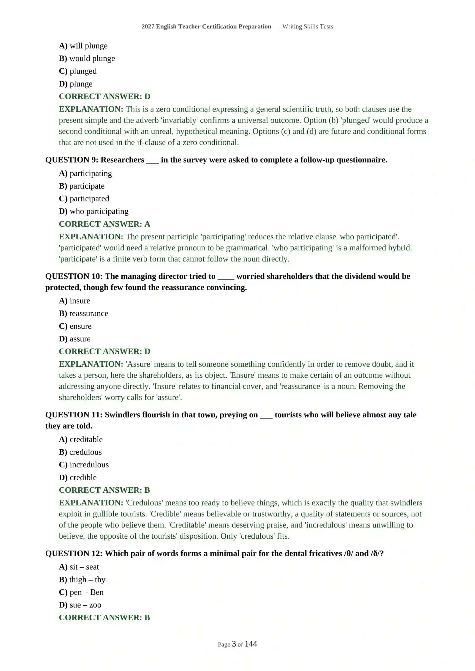 2027 English Teacher Certification Preparation | Writing Skills Tests 4