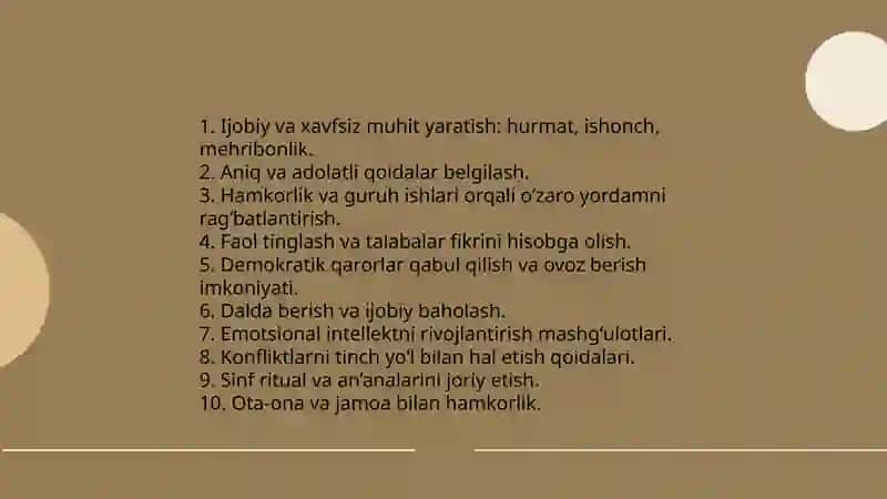 Sinf jamoasini tashkil etish va tarbiyalash 4