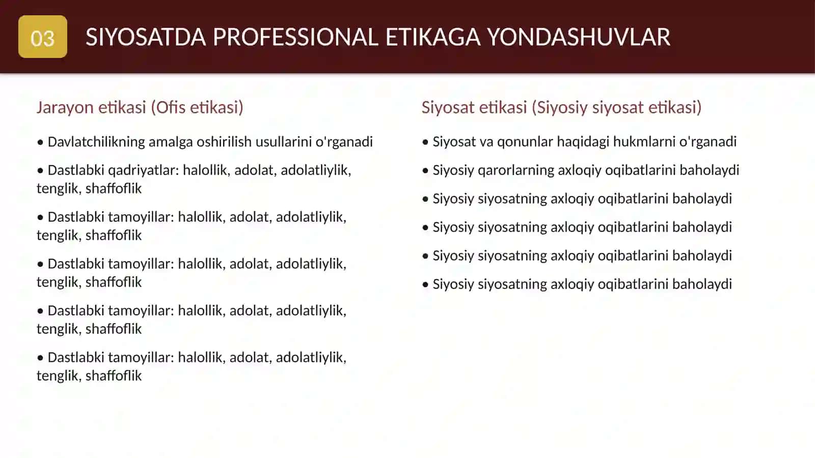 Siyosatda professional etika va yangi axloq siyosati 4