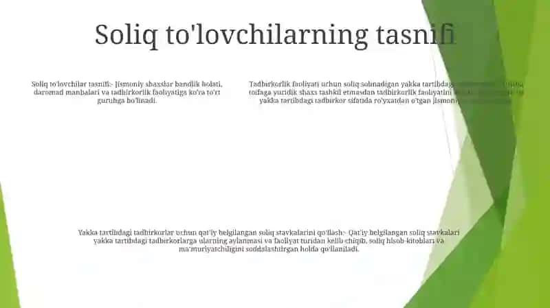 Tadbirkorlik Faoliyati Bilan Shug`Ullanuvchi Jismoniy Shaxslarni Soliqqa Tortish 4