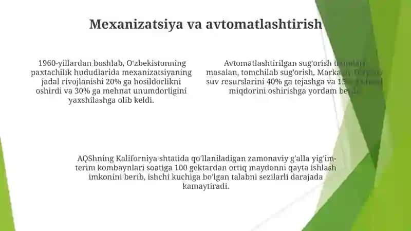 Ilmiy texnika tarakqiyotining qishloq xo’jaligini rivojlantirishdagi roli 4