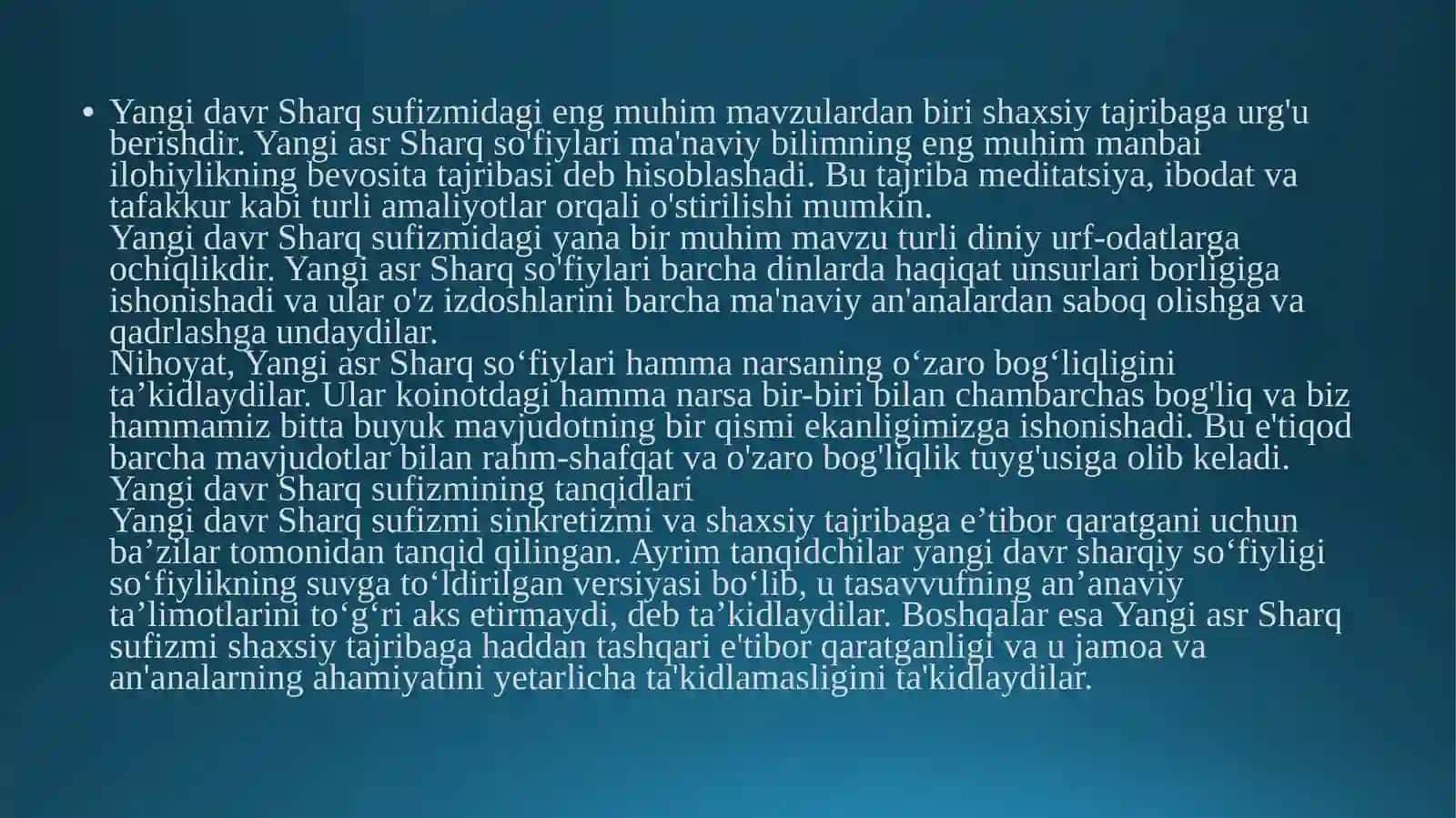 Yangi davr sharq tasavvufi 4