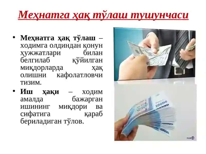 МЕҲНАТГА ҲАҚ ТЎЛАШ. КАФОЛАТЛИ ТЎЛОВЛАР ВА КОМПЕНСАЦИЯ ТЎЛОВЛАРИ 4