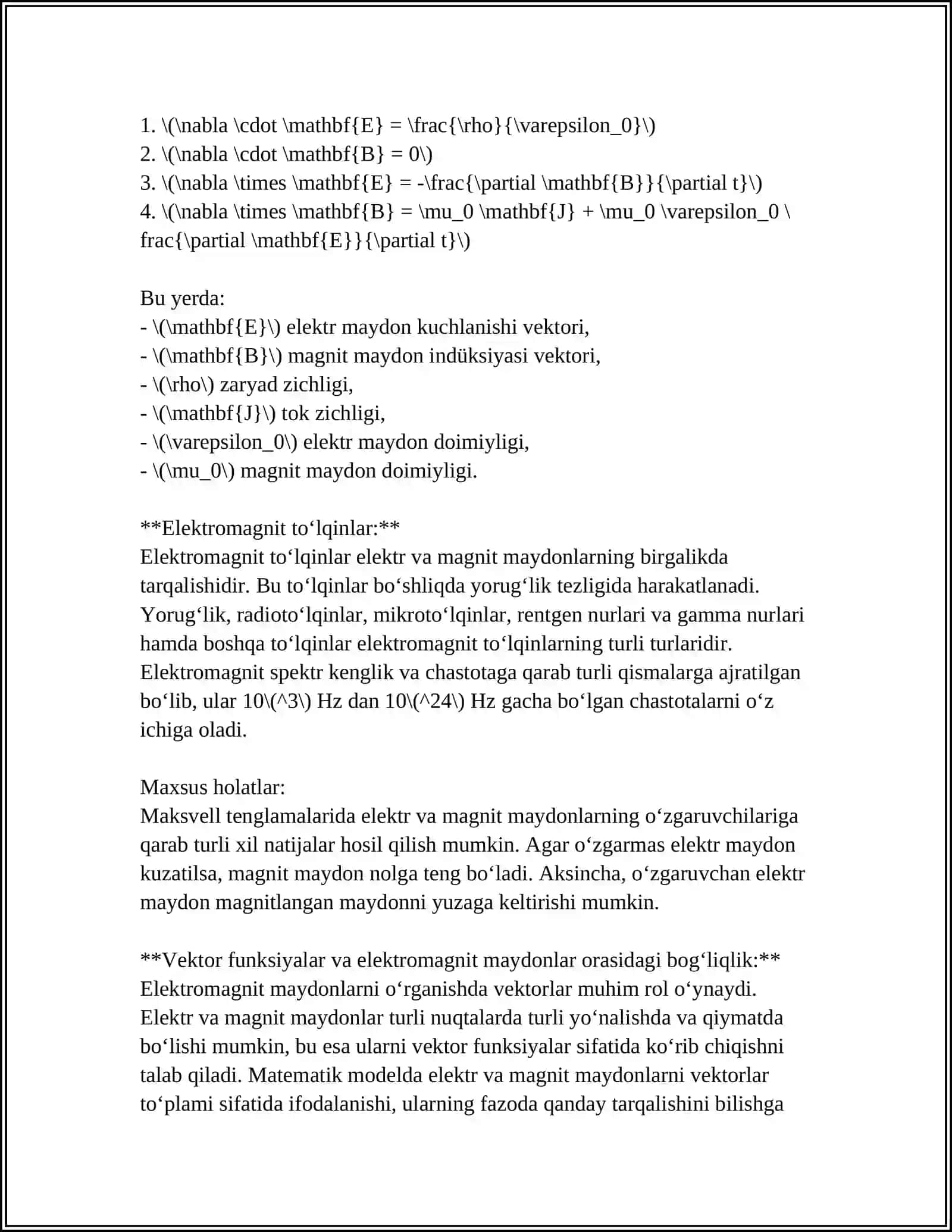 VEKTOR FUNKSIYALARNING ELEKTROTEXNIKA SOHASIDAGI TATBIQLARI 4
