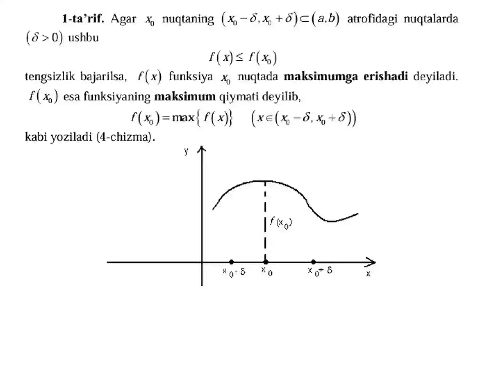 8-mavzu. Differensial hisobning ba’zi tatbiqlari 4