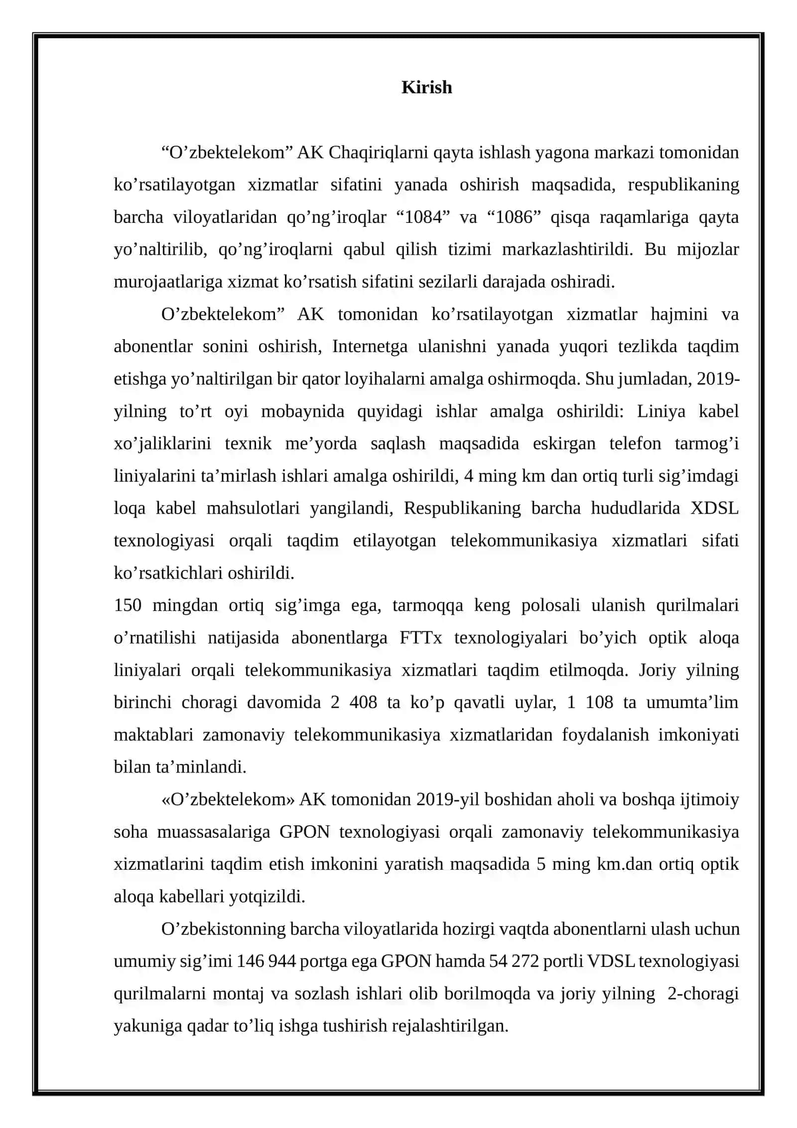 Navoiy - Buxoro viloyatlari orasida optik transport tarmog‘ini loyixalashtirish 4