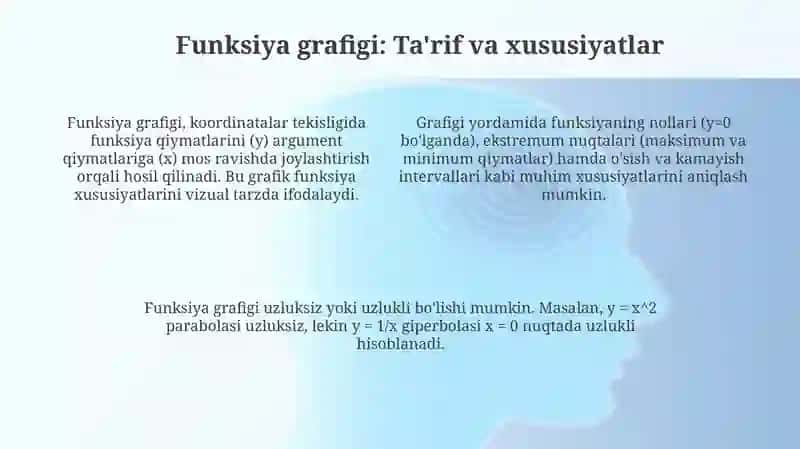 Koordinatalar sistemasi. Funksiyaning grafigi. 4