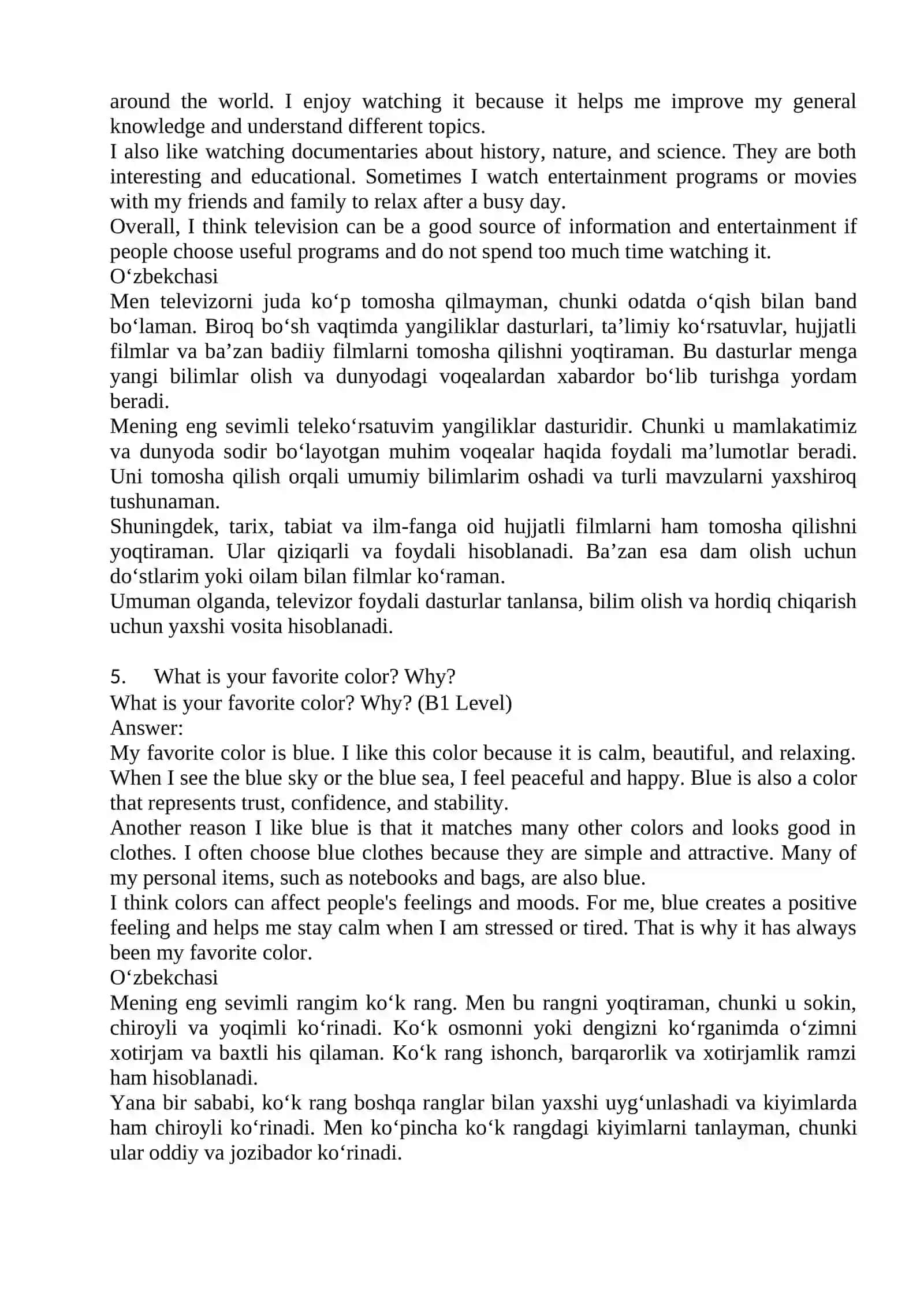 Yuristlar uchun ingliz tili"fanidan yakuniy davlat attestatsiya savollari 4