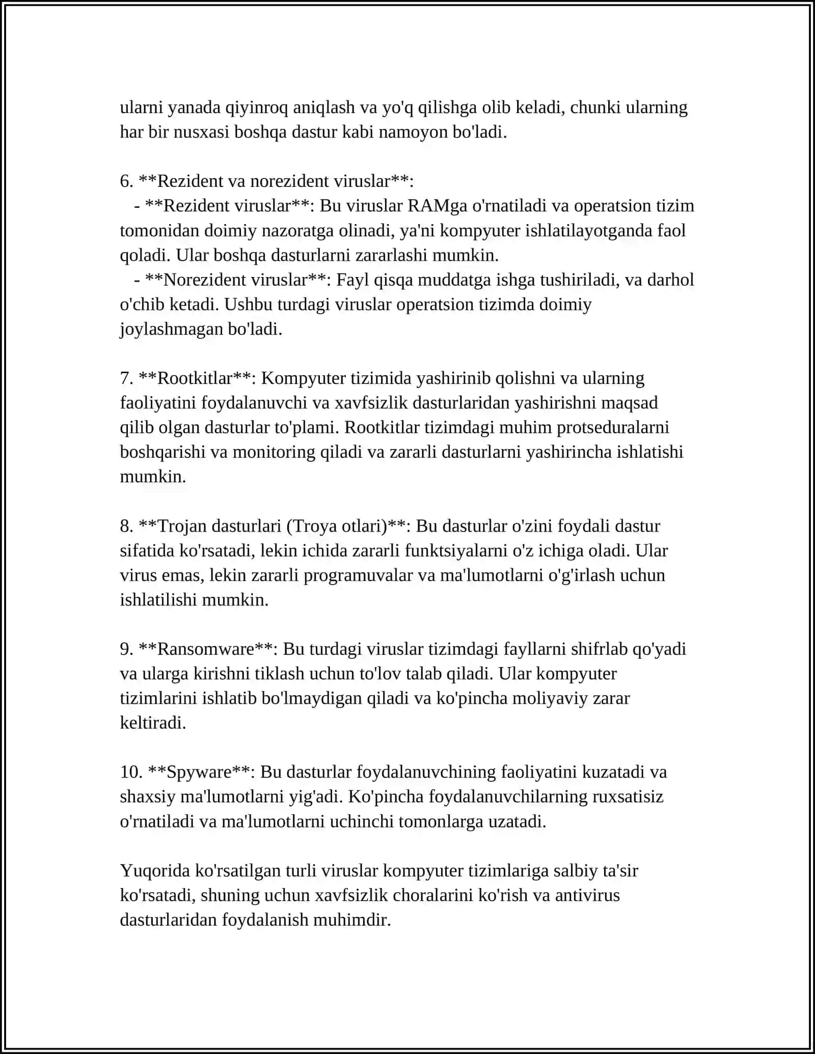 Kompyuter viruslari va virusdan himoyalash usullari 4