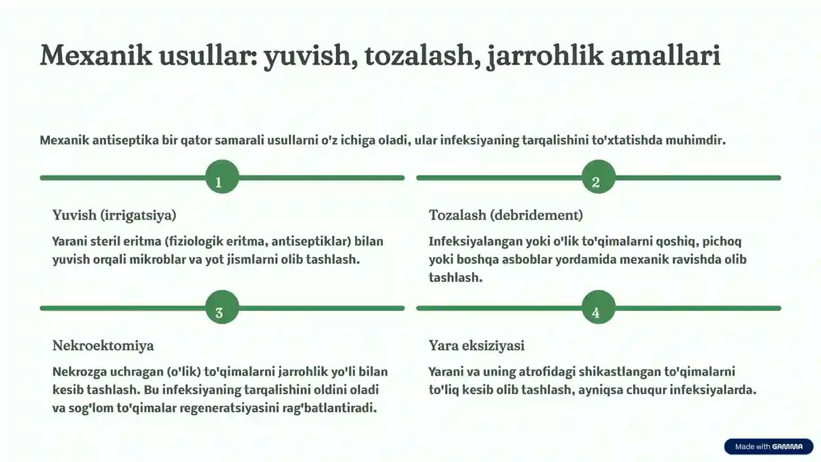 Mexanik va Fizik Antiseptika Usullari: Asosiy Tushunchalar 4