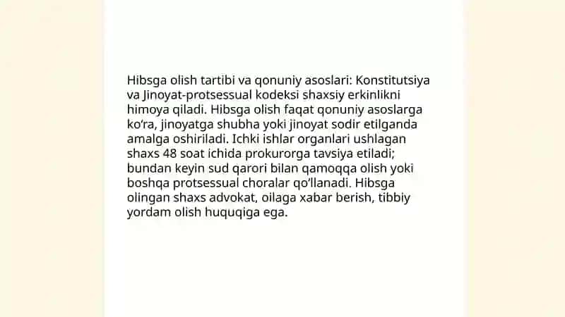 Insonning Erkinligi va Shaxsiy Daxlsizlik Huquqining Kafolatlati 4