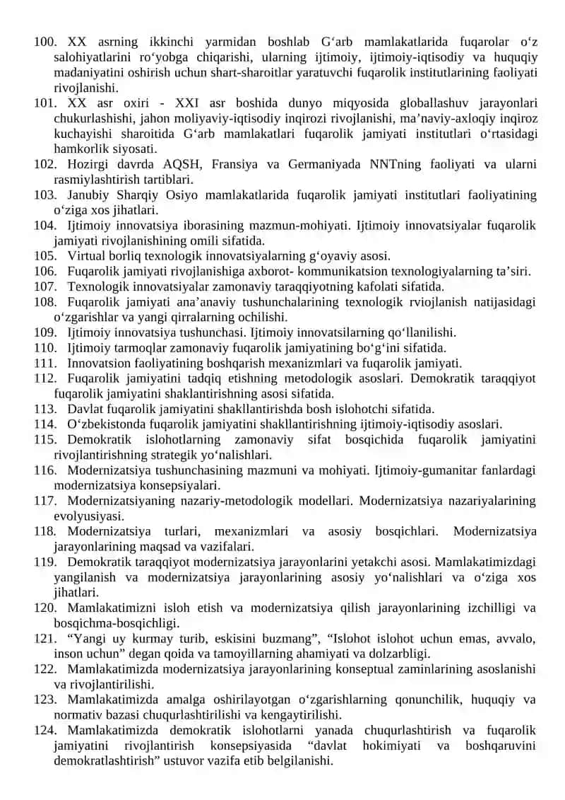 Talabalar mustaqil ishlarning mavzulari 4