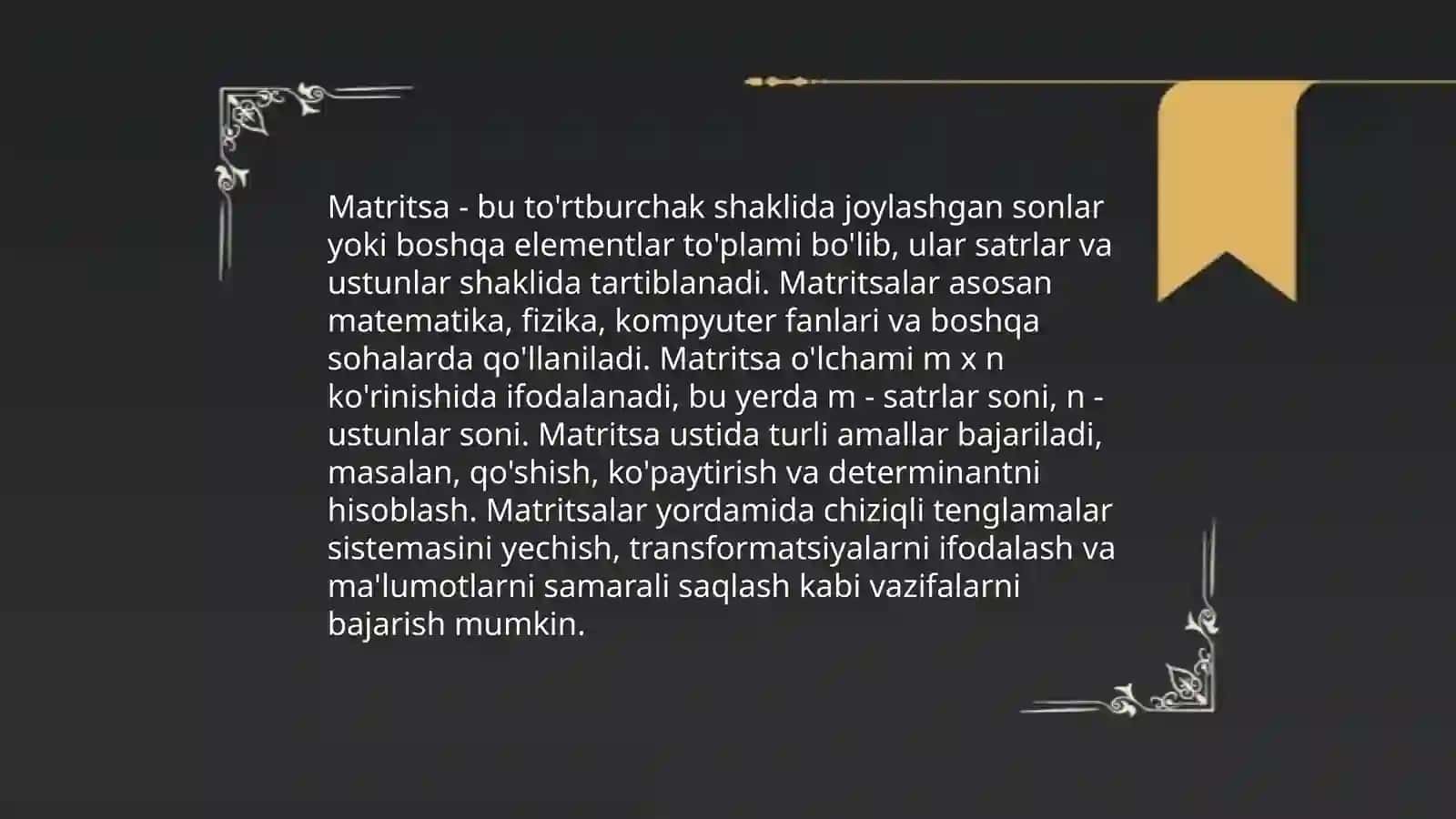 Matritsa va determinantlar 4