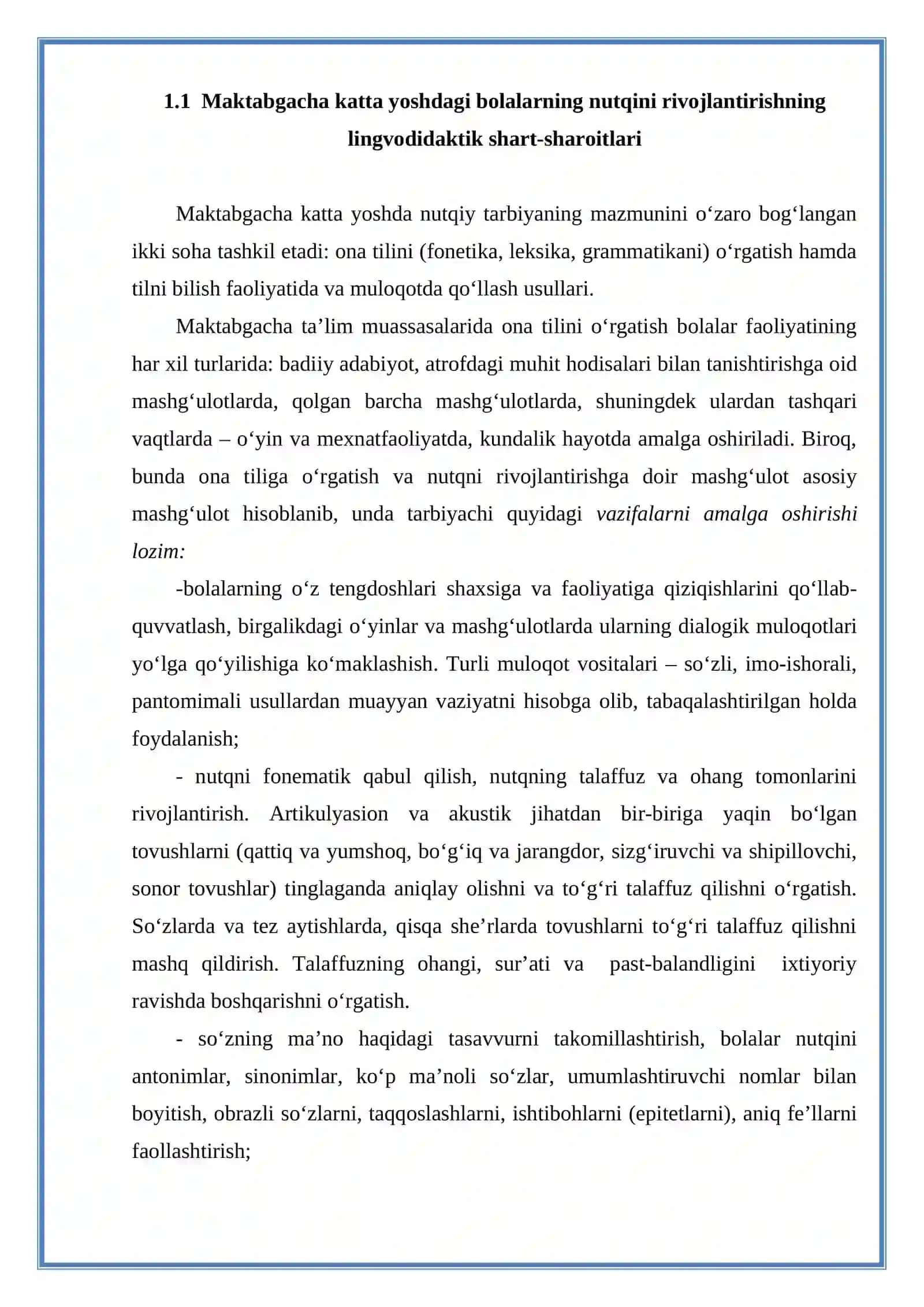 MAKTABGACHA KATTA YOSHDAGI BOLALAR NUTQINI О‘STIRISHNING VAZIFALARI, METODLARI VA VOSITALARI 4