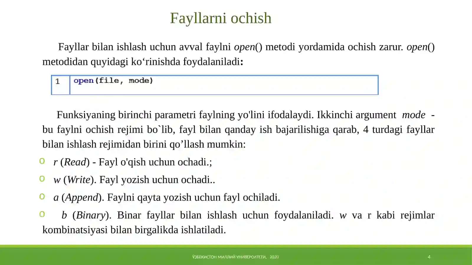 Pythondasturlashtili 4