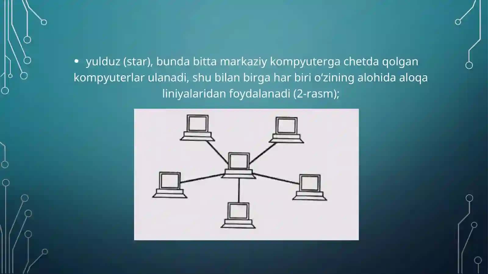 KOMPYUTER TARMOQLARINING TOPOLOGIYASI VA ULARNING TURLARI 4