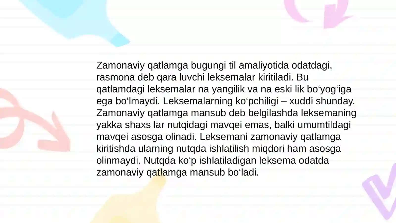 O‘zbek tilining leksikasi: Eskirish va yangilanish jarayonlari 4