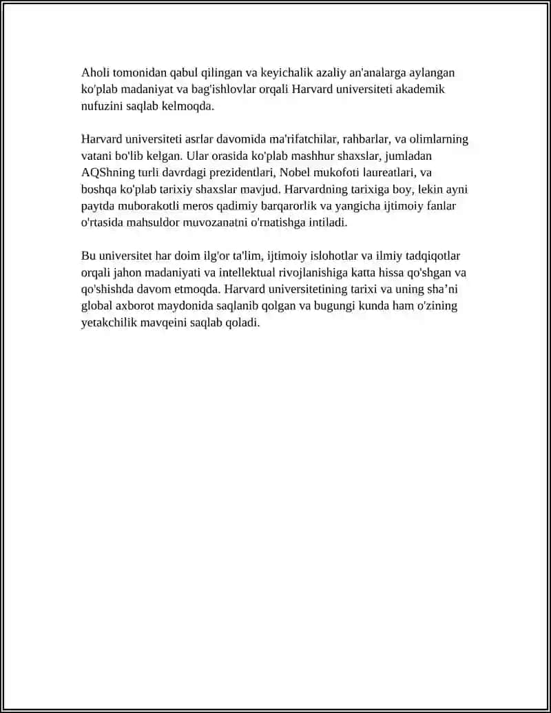 HARVARD UNIVERSITY referat 4