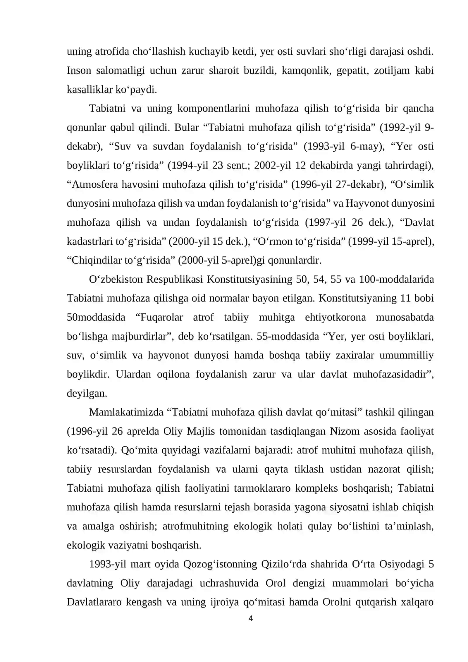 Tabiatni muhofaza qilish qonuni 4