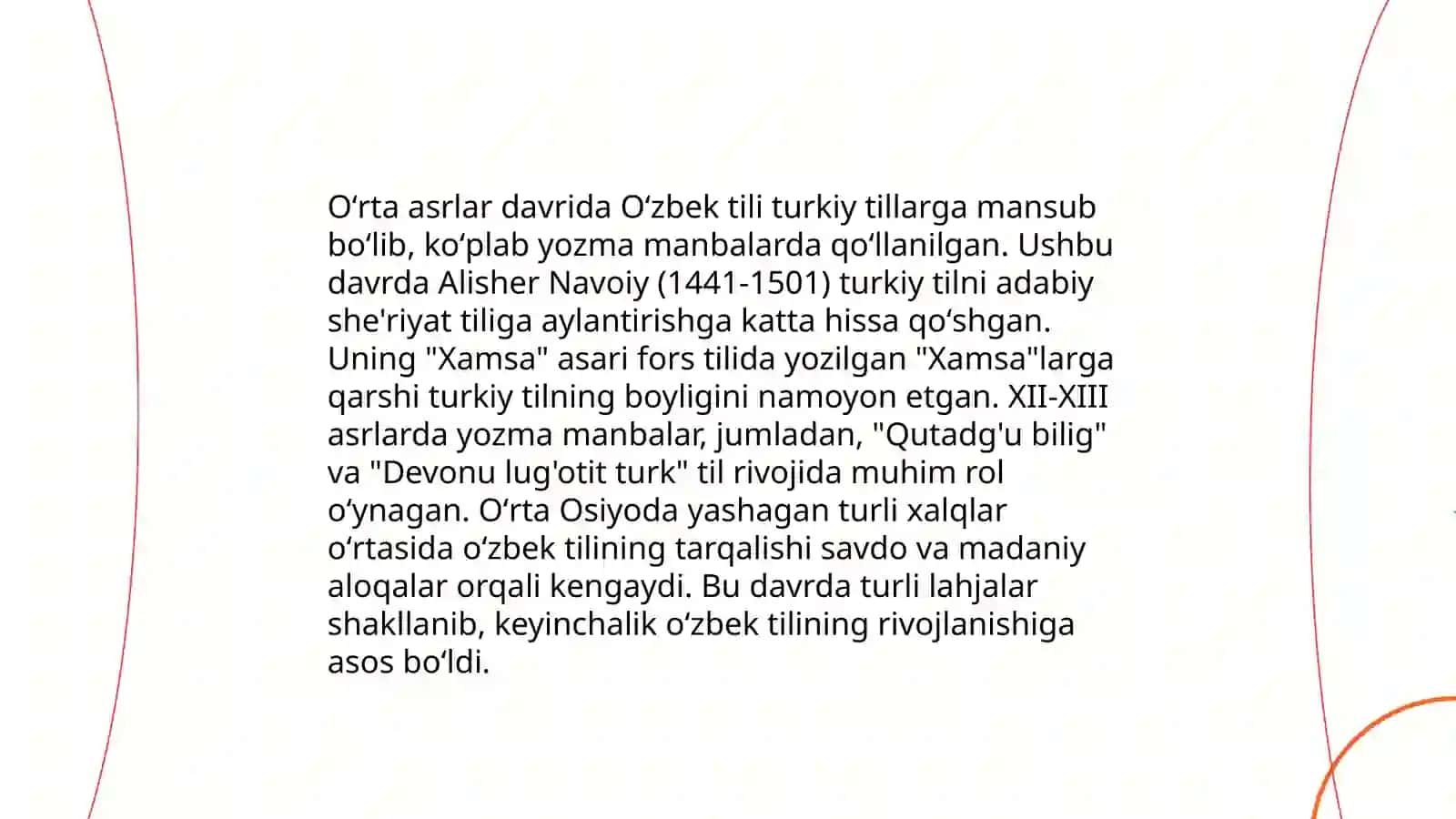 Oʻzbek tilining taraqqiyot bosqichlari 4