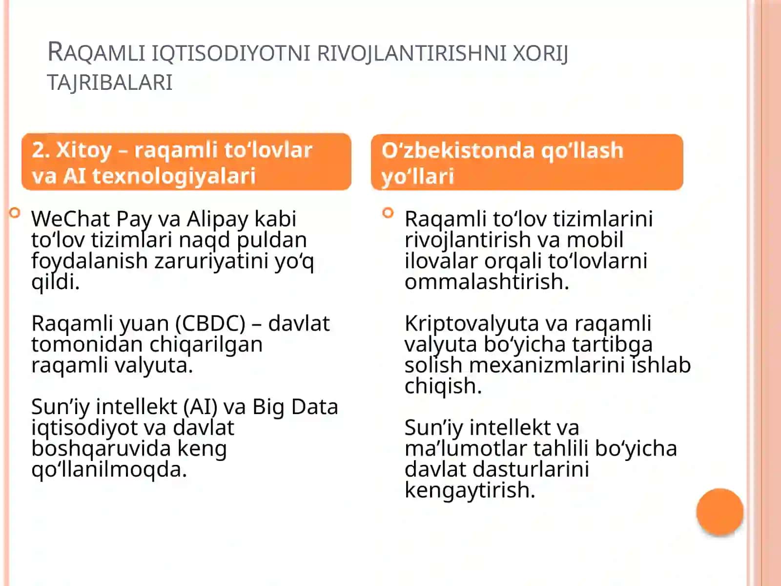 Raqamli iqtisodiyotni rivojlantirishni xorij tajribasi va undan respublikamizda qo'llash yo'llari 4