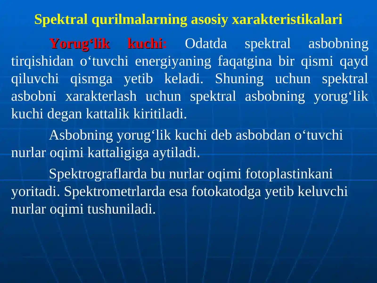 Prizmali spektral qurilmalar. Ularning ishlash soxasi, asosiy xarakteristikalari 4