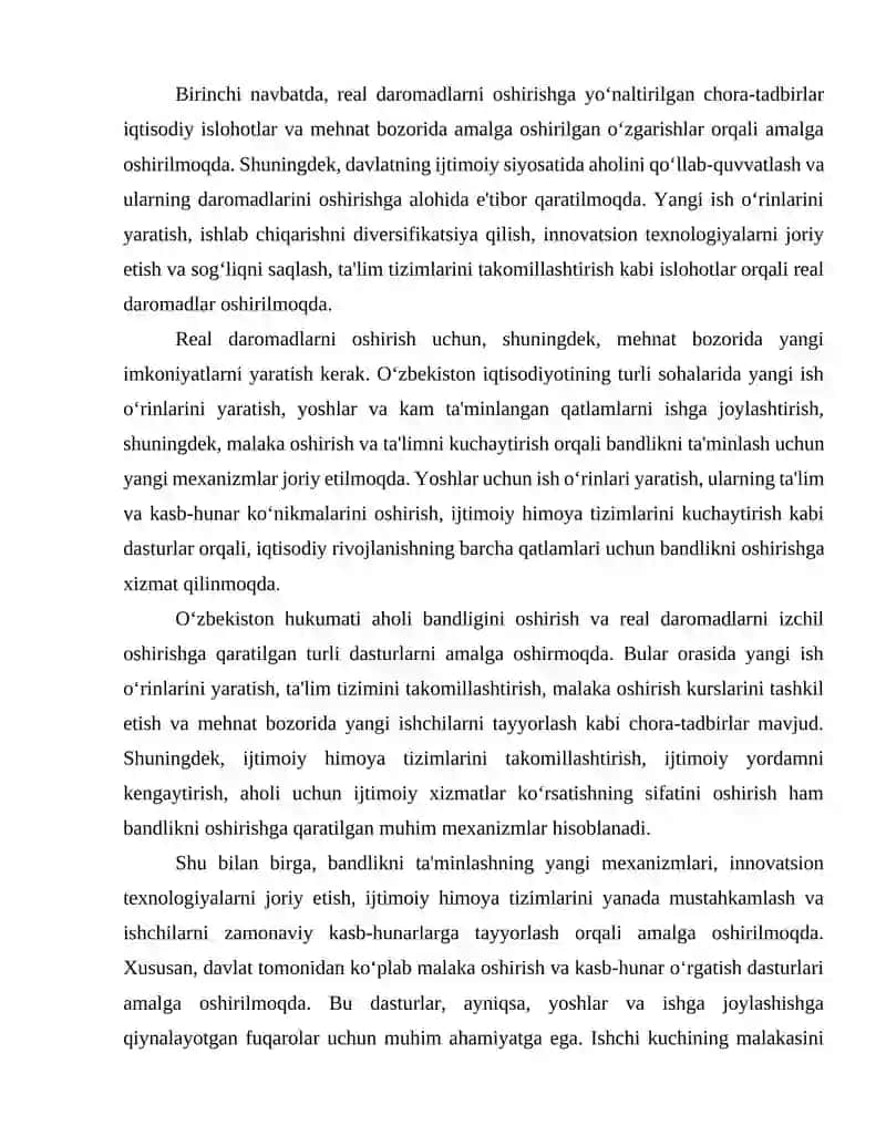 O'ZBEKISTONDA IJTIMOIY SOHADA AMALGA OSHIRILAYOTGAN O’ZGARISHLAR MAZMUN VA MOHIYATI 4