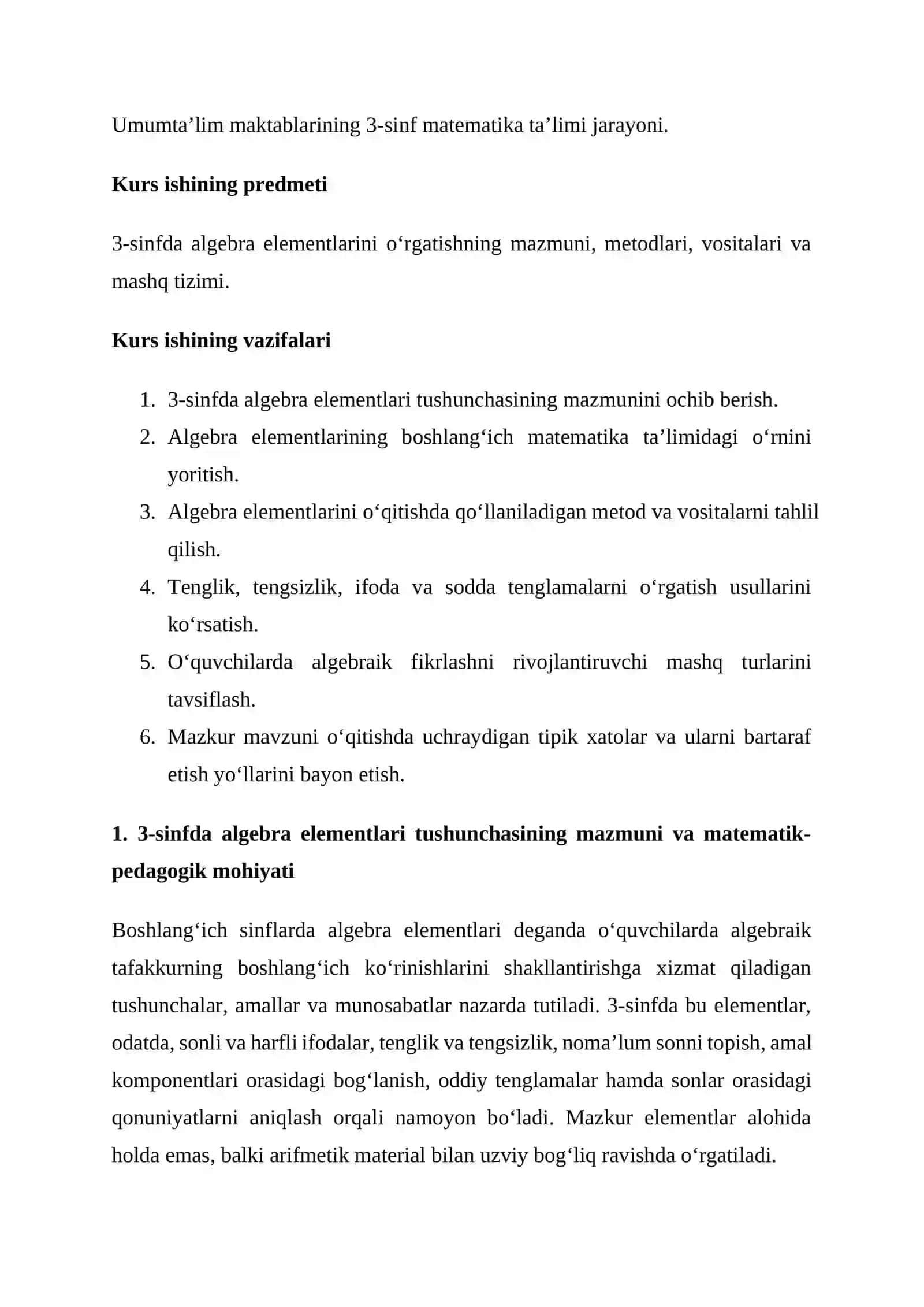 3- SINFDA ALGEBRA ELEMENTLARINI O'RGATISH METODIKASI 4
