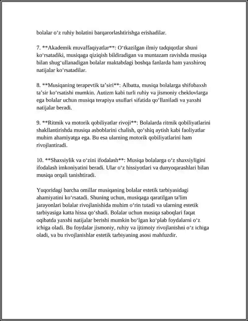 MAKTABGACHA YOSHDAGI BOLALARGA ESTETIK TARBIYA BERISHDA MUSIQANING OʻRNI 4