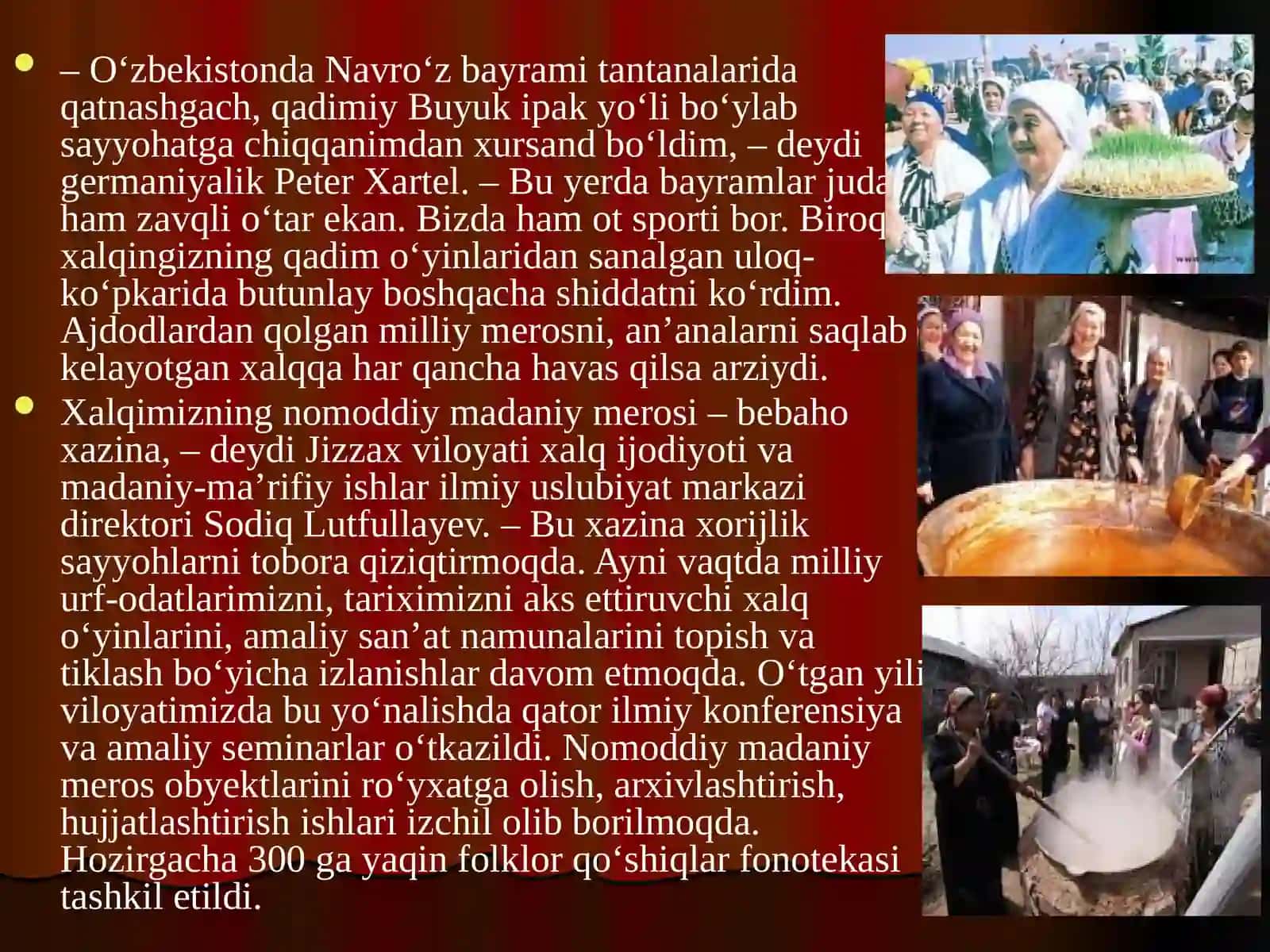 Madaniytaraqqiyot va Madaniy meros 4