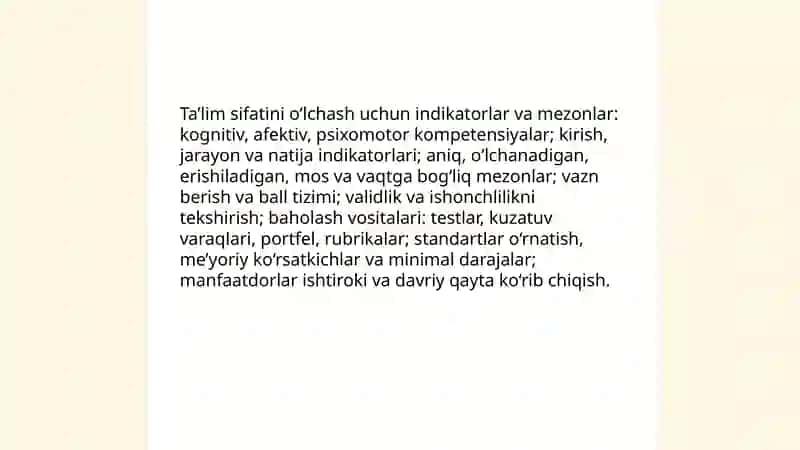 Ta'lim tarbiya jarayonida Pedagogik kvalimetriya metodlari dan foydalanish metodlari 4