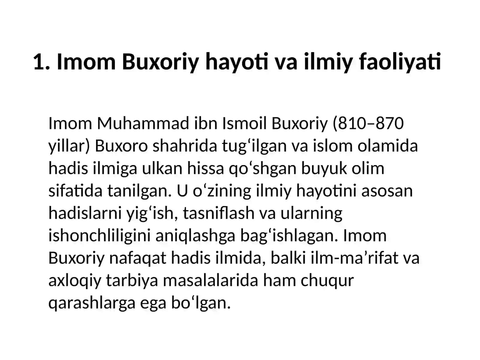 Imom Buxoriy hadislaridagi ilm-ma'rifat haqidagi hadislarning aqloqiy qarashlari 4