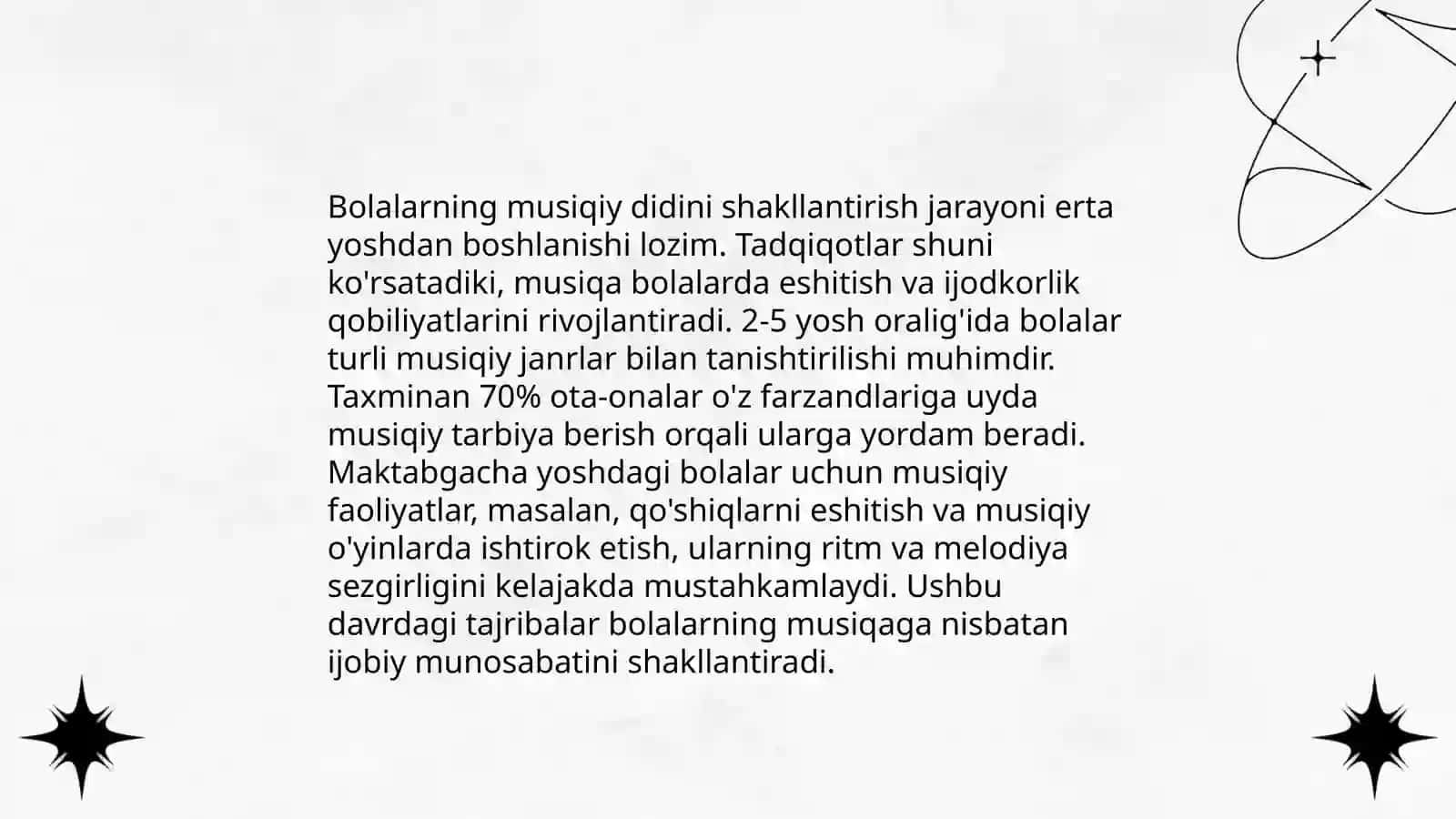 Bolalarni ashula aytish, musiqa tinglash va musiqaviy-ritmik harakatlarni o‘rgatish 4