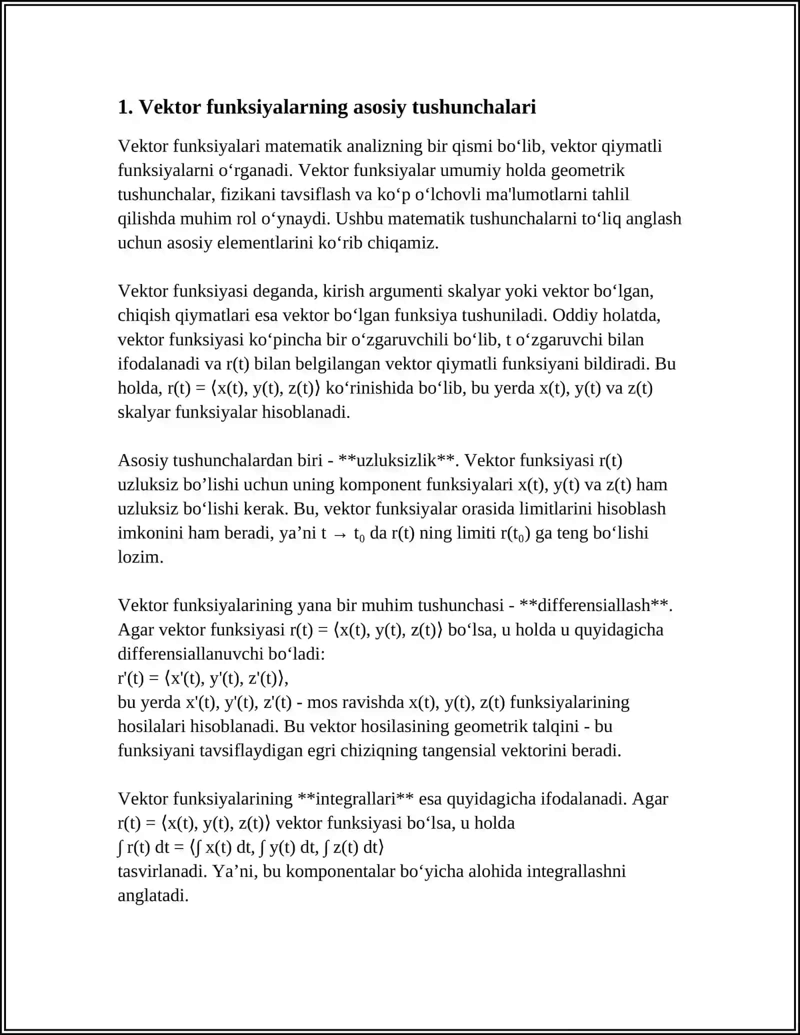 VEKTOR FUNKSIYALARNING KOMPYUTER GRAFIKASIDAGI TATBIQLARI 4