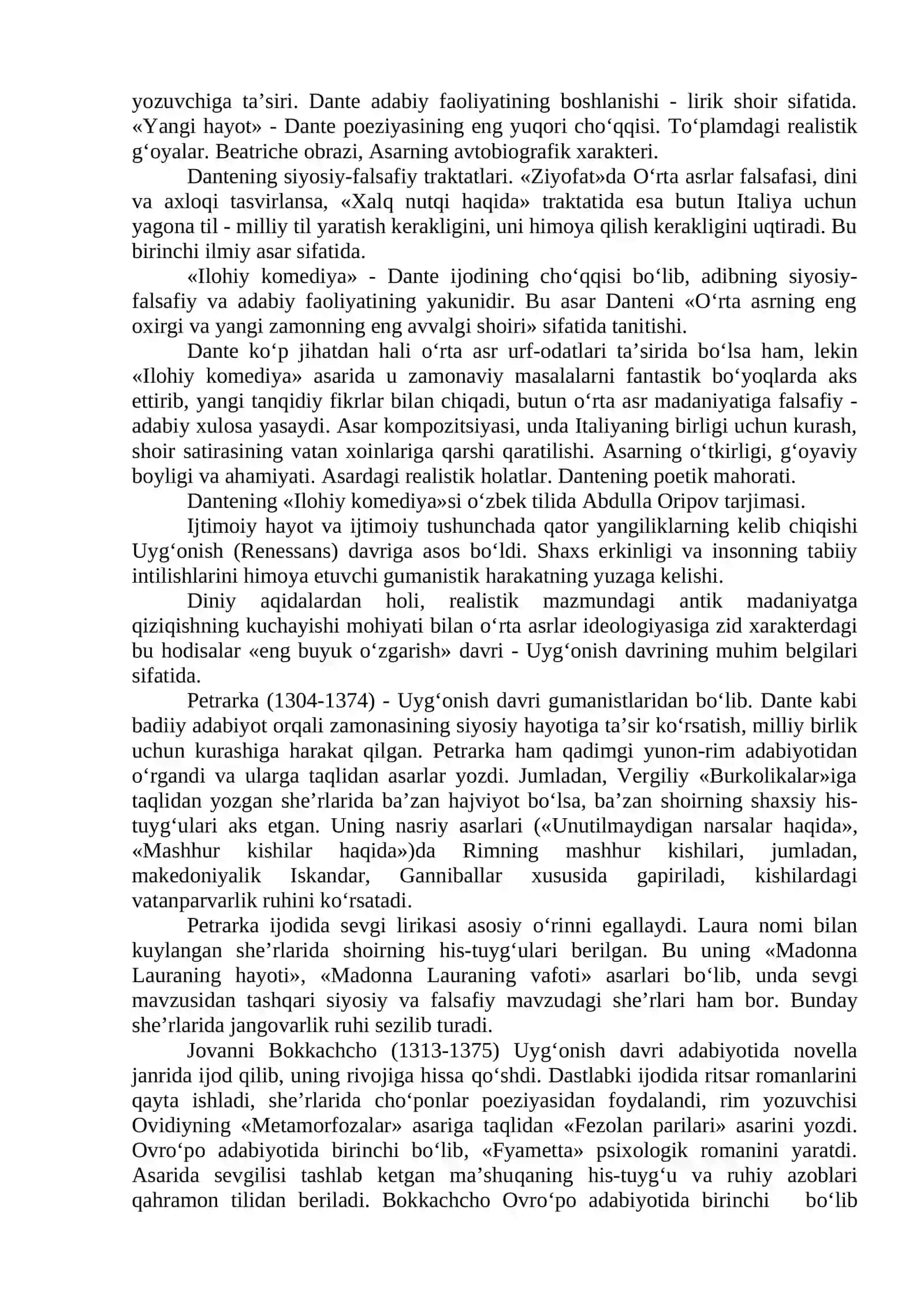 Yevropada uyfonish davri va XVIII asr  ma’rifatchilik davri adabiyoti 4