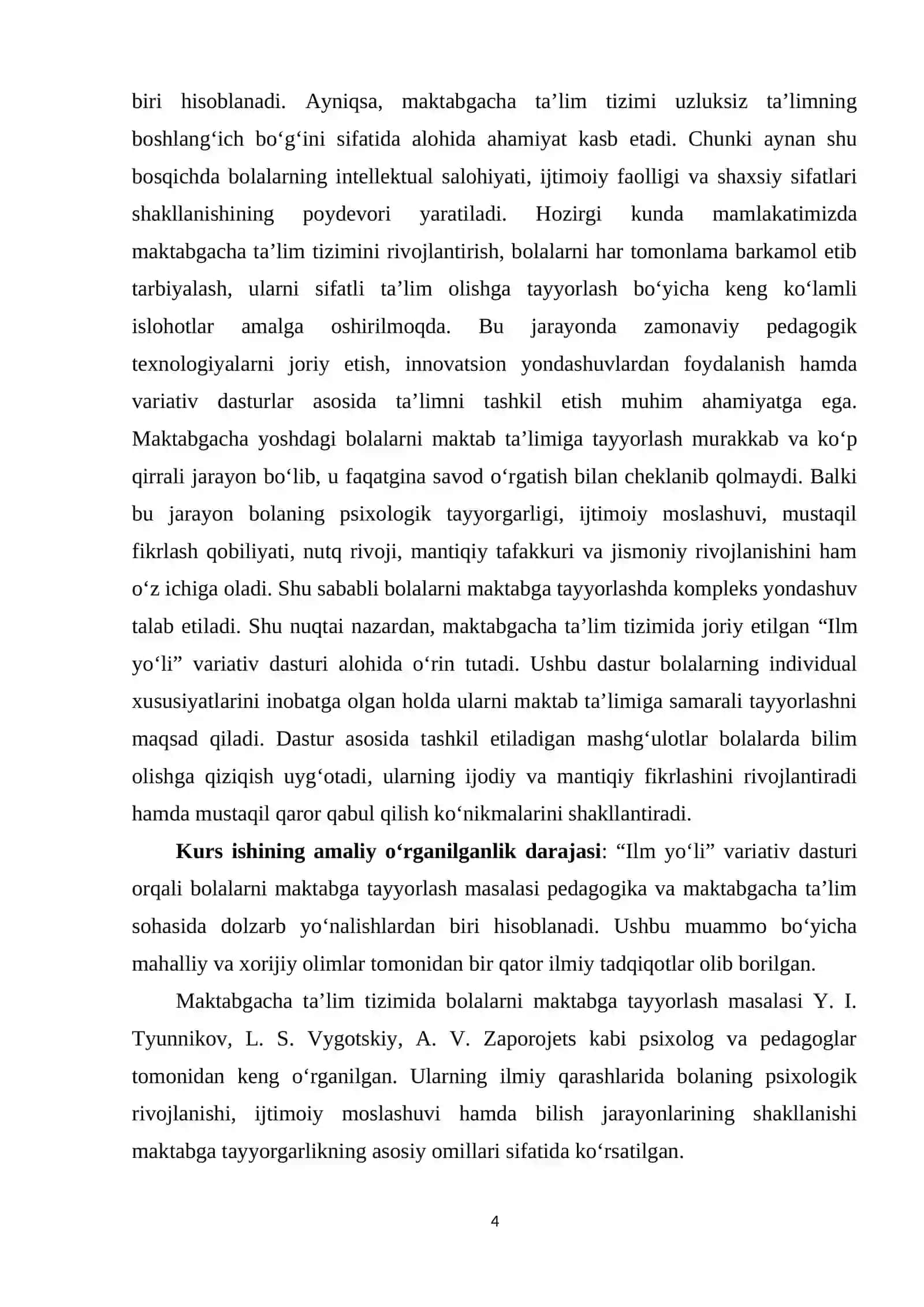 "ILM YO'LI" VARIATIV DASTURI ORQALI BOLALARNI MAKTABGA TAYYORLASH 4