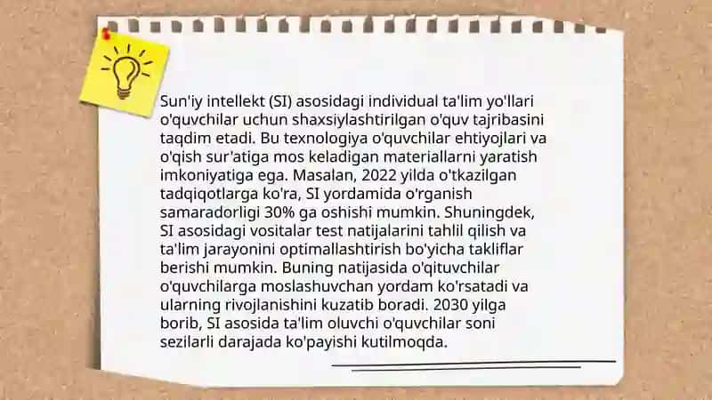Sun'iy intellekt imkoniyatlaridan foydalanish 4