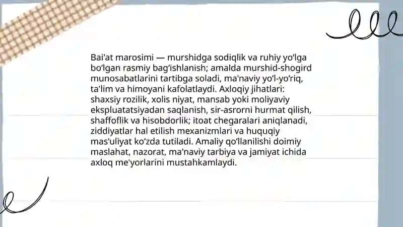 Tasavvuf taʼlimotida ustoz va shogird anʼanalarini qoʻllanish masalalari 4