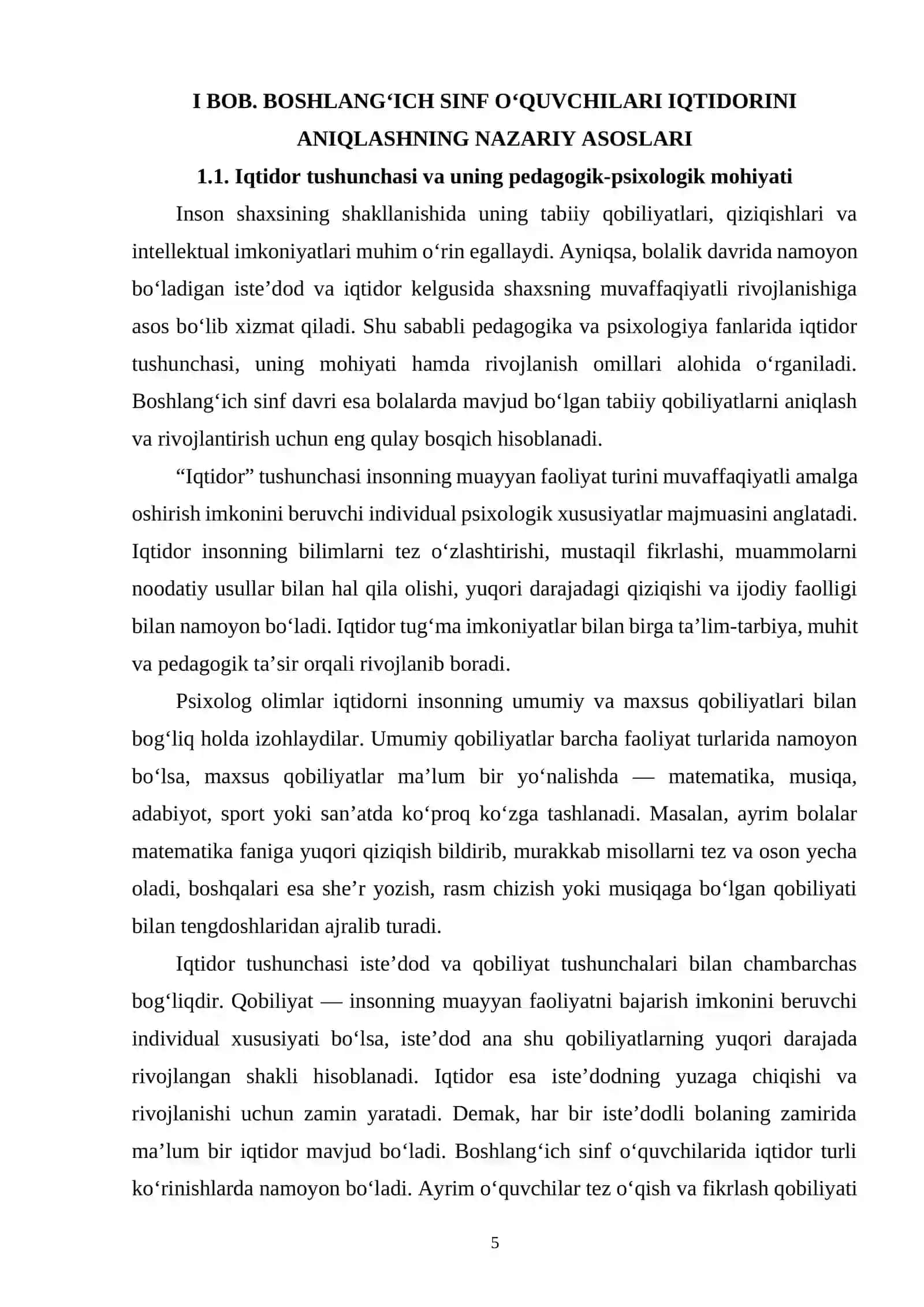 BOSHLANG'ICH SINFDA O'QUVCHILARNING IQTIDORINI ANIQLASH BA RIVOJLANTIRISH 4