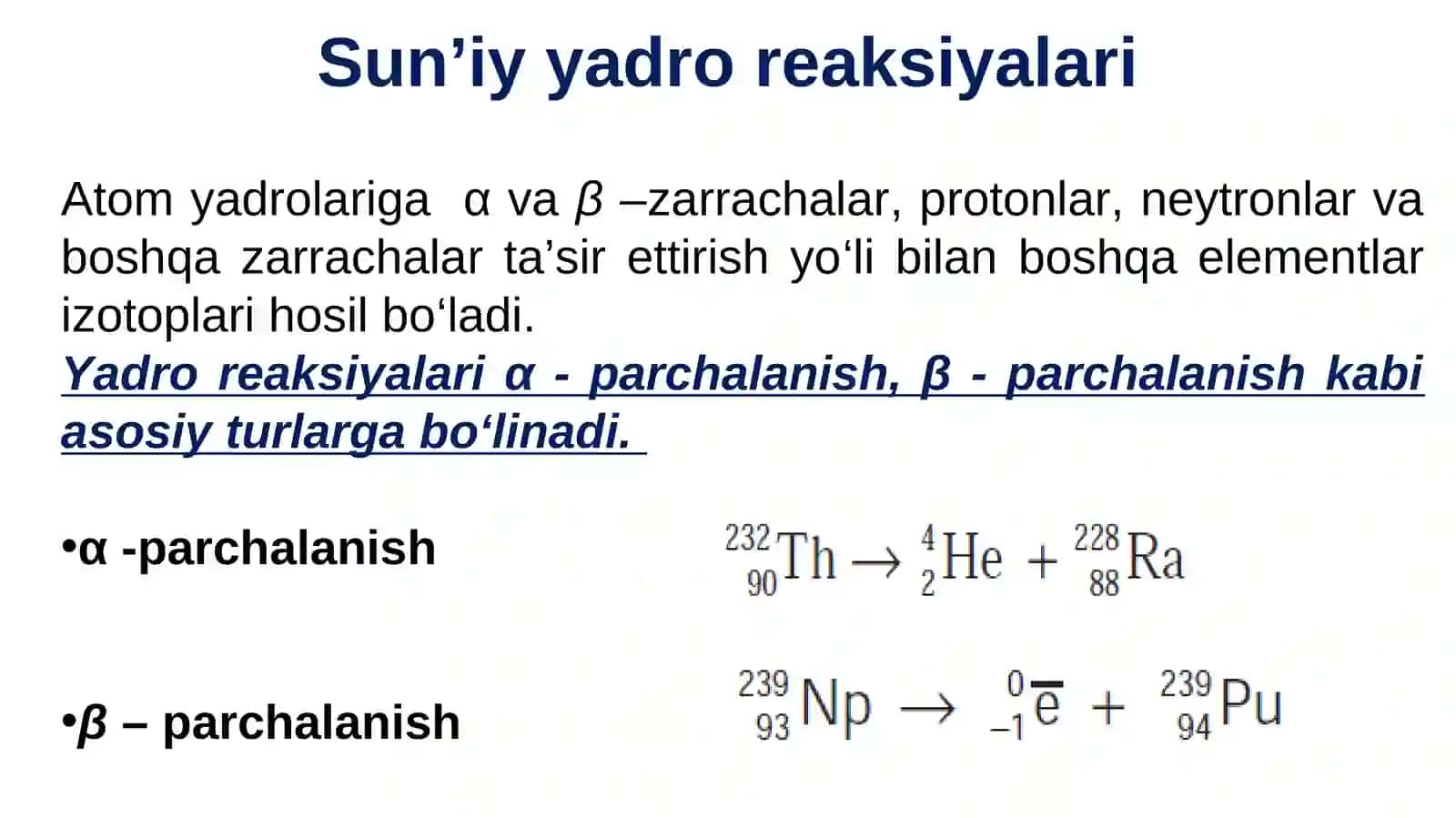 Yadro reaksiyalari ochiq dars 4